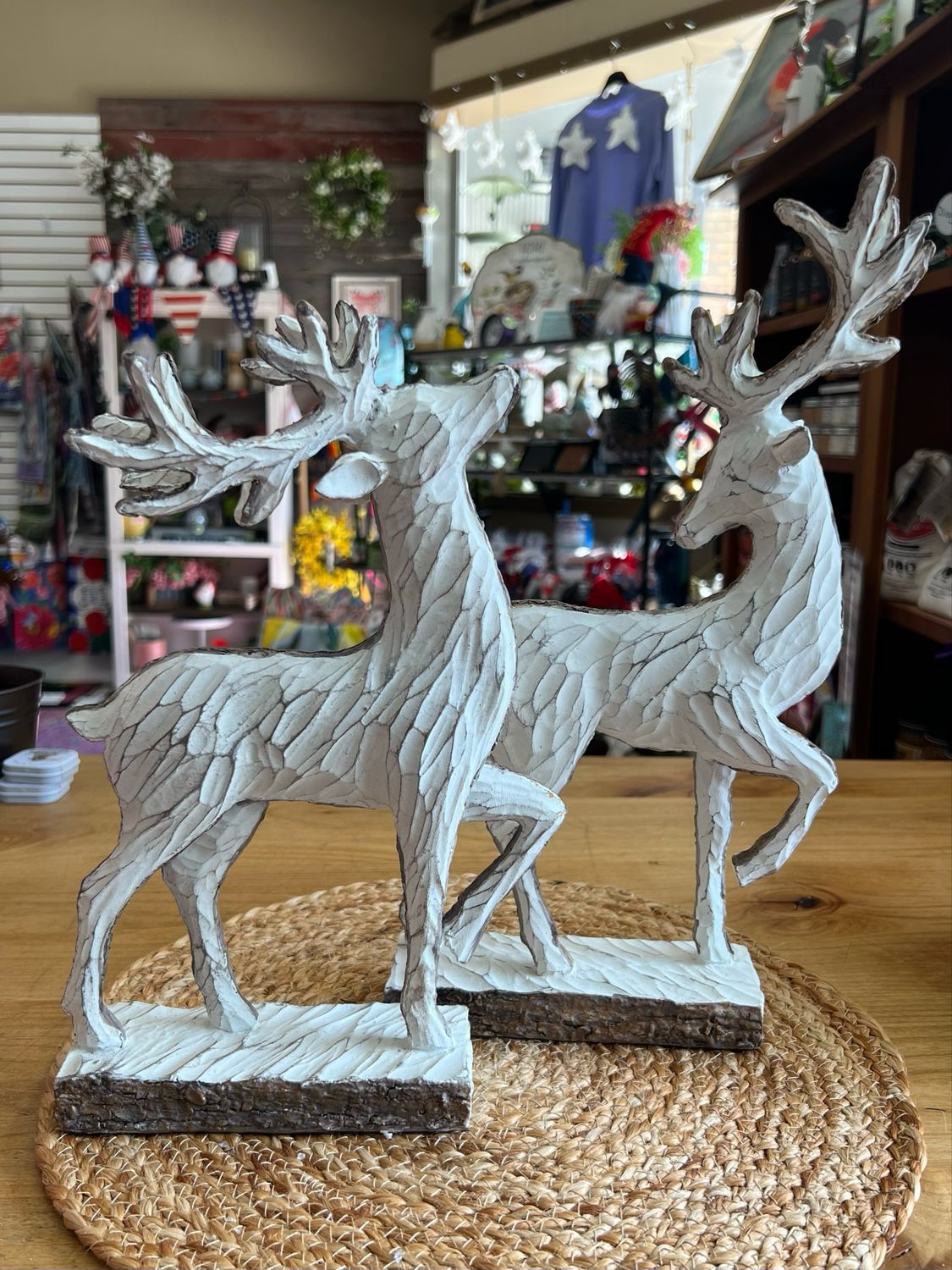 Carved Resin Deer Stand
