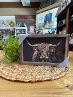 8" x 5" Rusty Longhorn Wall Decor