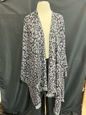 Reversible Black & Grey Cheetah Wrap Reversible Black & Grey Cheetah Wrap