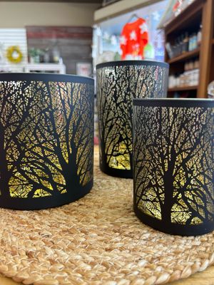Black &amp; Gold Tree Luminary