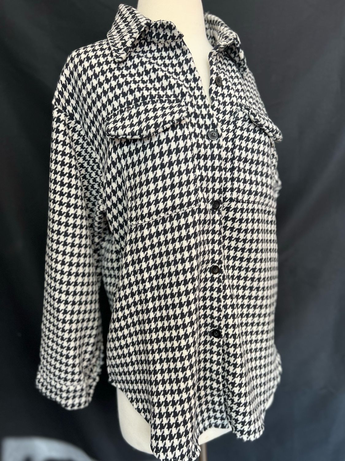 Houndstooth Check Jacket
