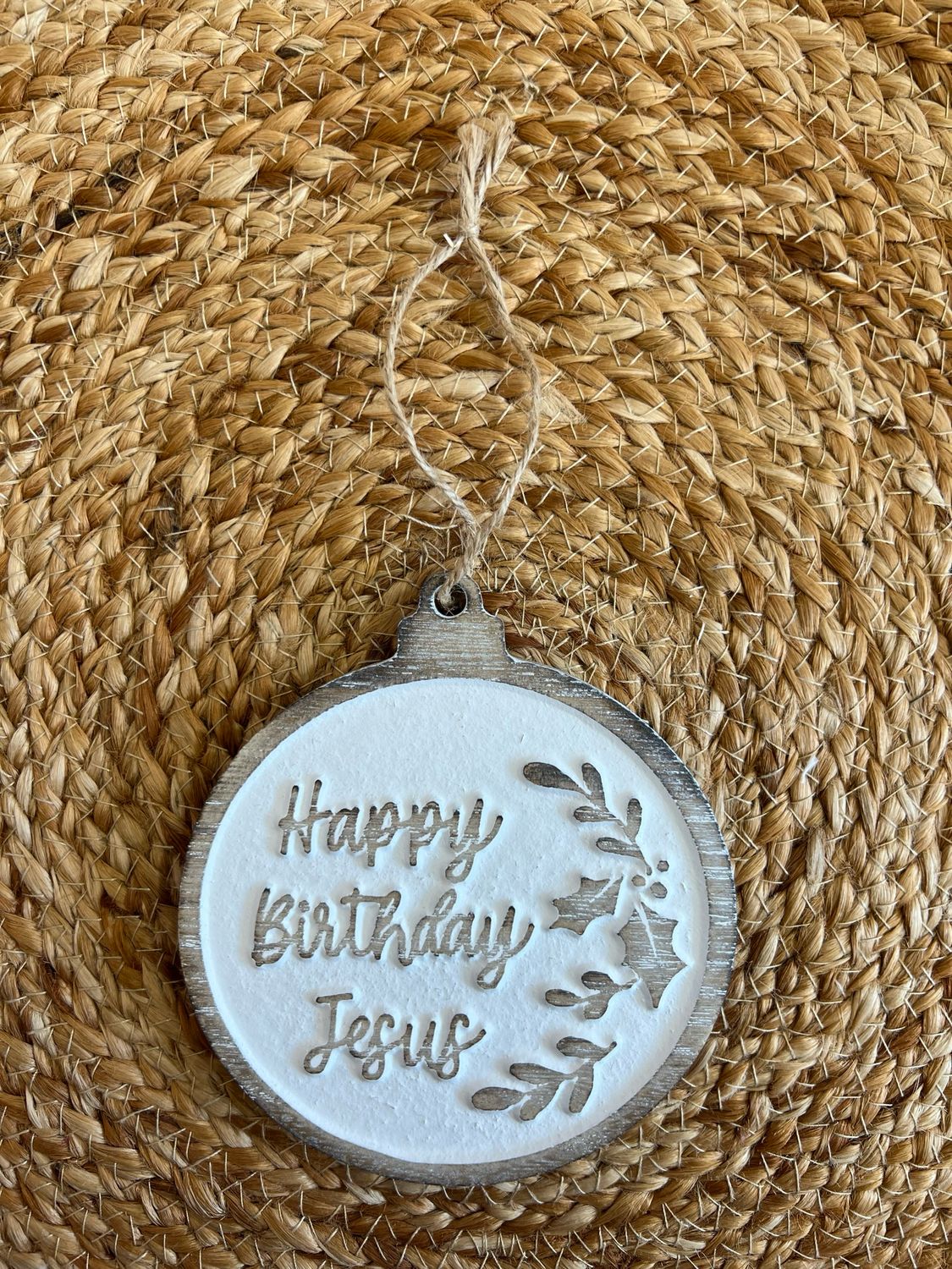 Jesus Birthday Carved Ornament