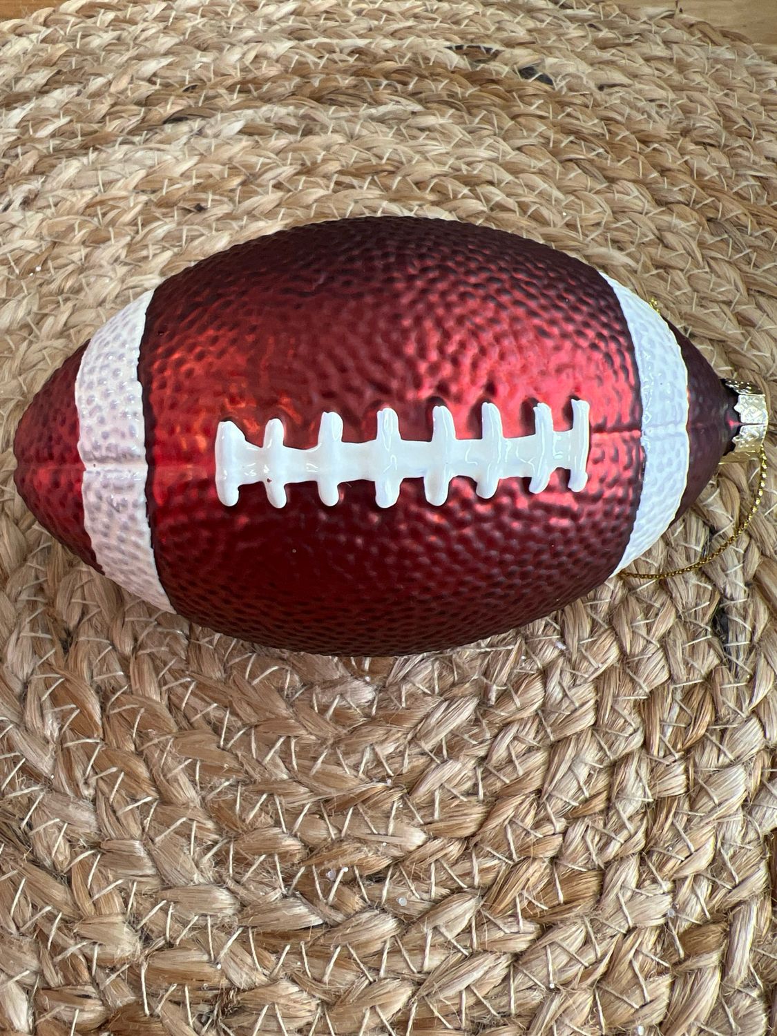 3-3/4&quot; Glass Football Ornament