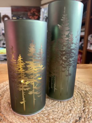 Frosted Green Trees LED Luminary