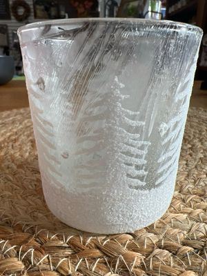 Frosted Tree Votive Holder