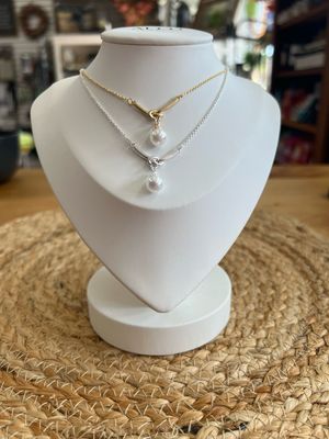 Knotted Pearl Necklace