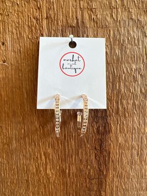 Large Golden Rhinestone Hoops