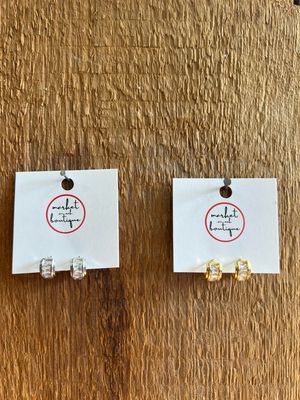 Cubic Zirconia Loop Earrings