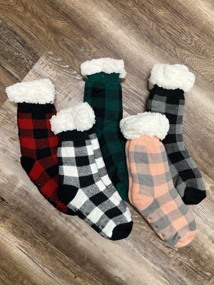 Buffalo Plaid Fuzzy Socks