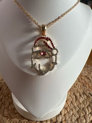 Rhinestone Santa Necklace
