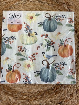 Pumpkin Floral Luncheon Napkins