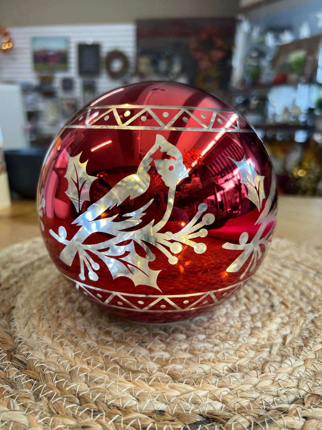 Red Cardinal Glass Globe Red Cardinal Glass Globe
