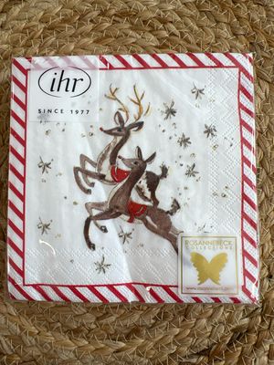 Reindeer Pattern Cocktail Napkins