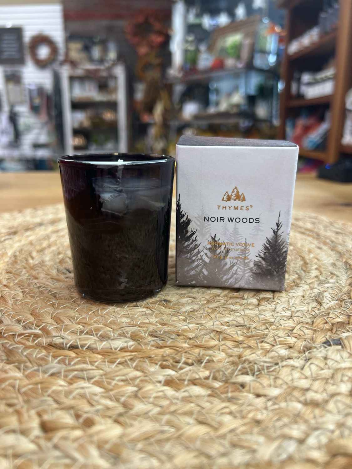 Thymes Noir Woods 2oz Votive Candle