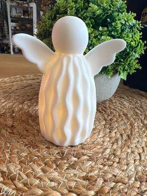 4-1/2&quot; Stoneware LED Angel