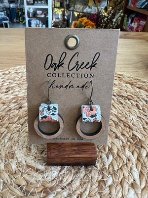 Oak Creek Handmade Earrings - Leather &amp; Wood