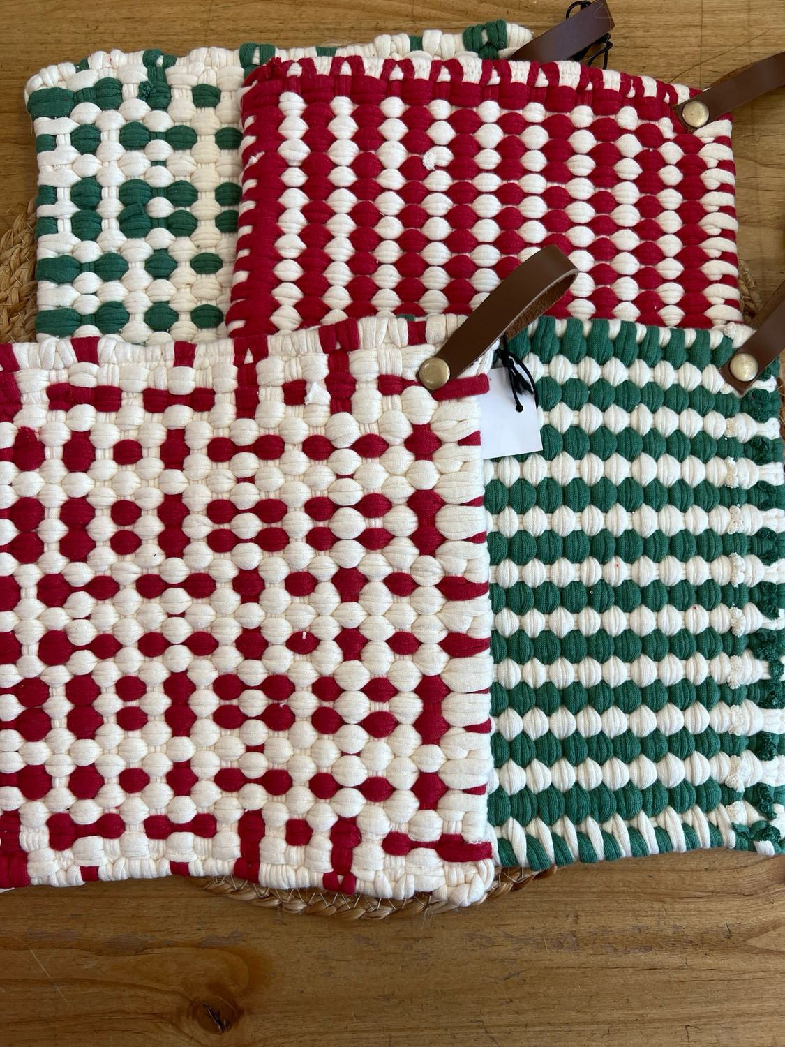 8" Cotton Leather Loop Potholder