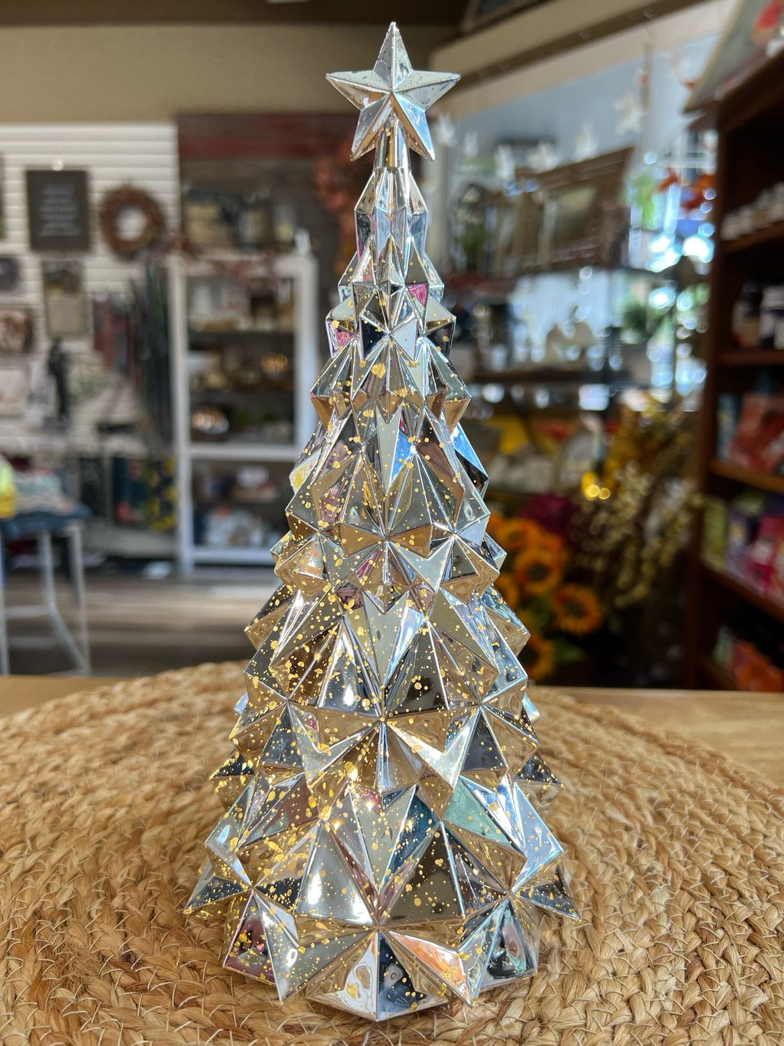 Silver Geo LED Tree