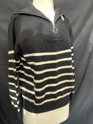 Black &amp; White 1/4 Zip Sweater