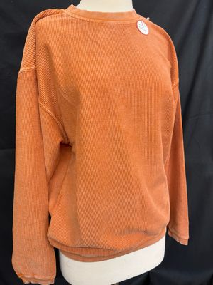 Burnt Orange Corded Crew