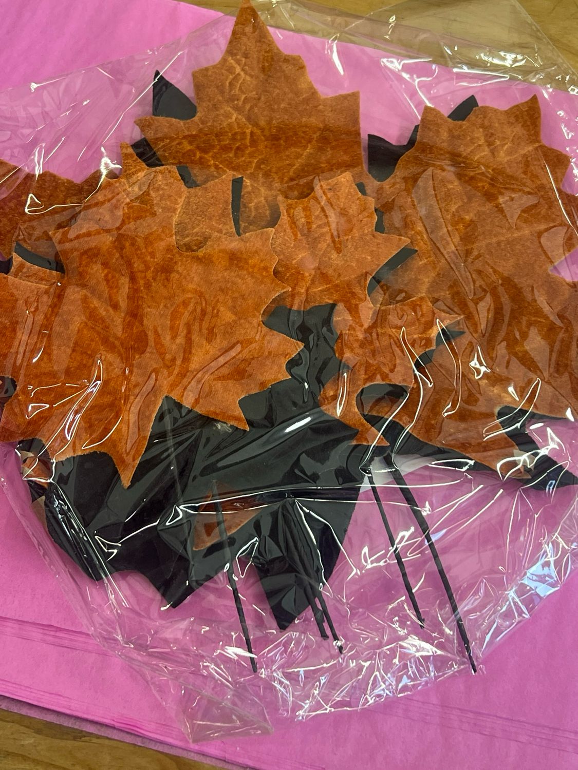 Set of 6 Black & Orange Leaves Set of 6 Black & Orange Leaves
