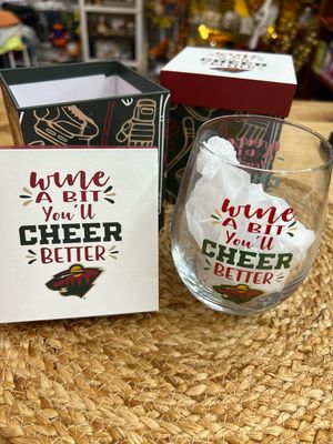 Boxed Minnesota Wild Stemless Wine Glass