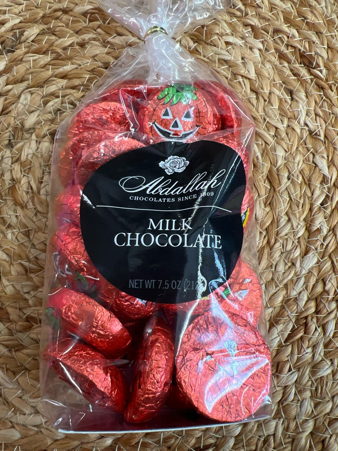 Abdallah 7.5oz Foiled Milk Choc Jack O Lanterns Abdallah 7.5oz Foiled Milk Choc Jack O Lanterns