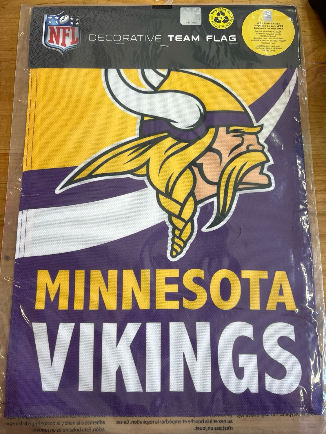 Minnesota Vikings Burlap Flag