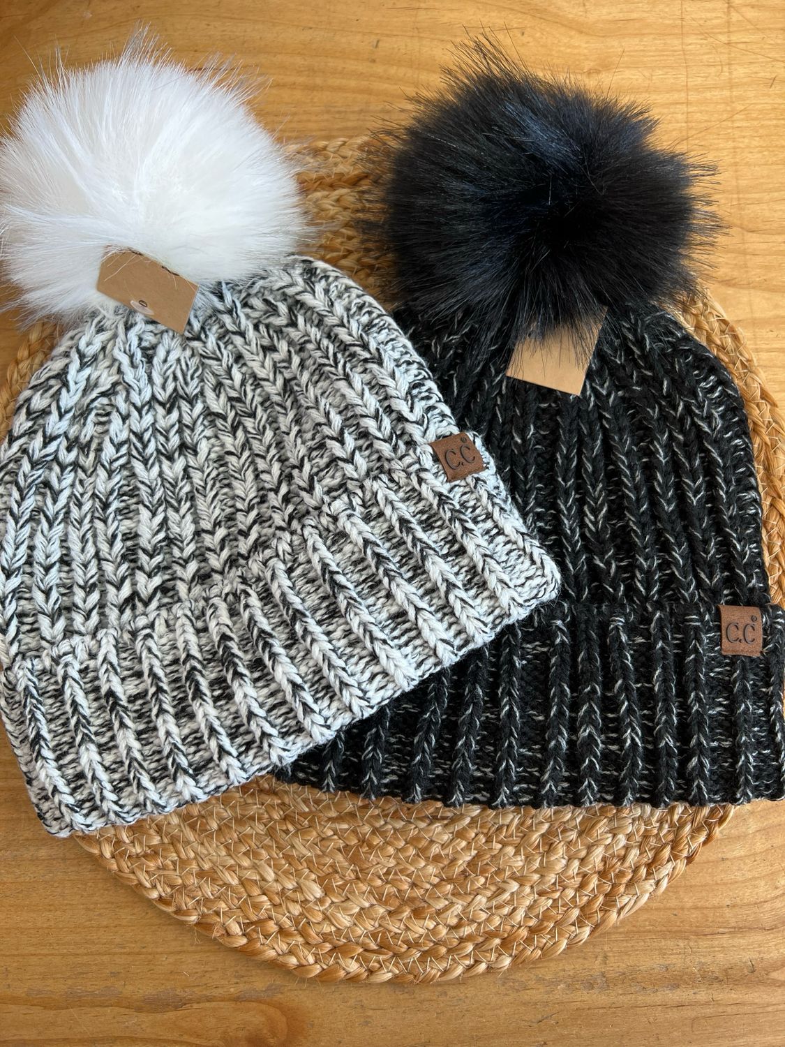 CC Varied Weave Pom Hat CC Varied Weave Pom Hat