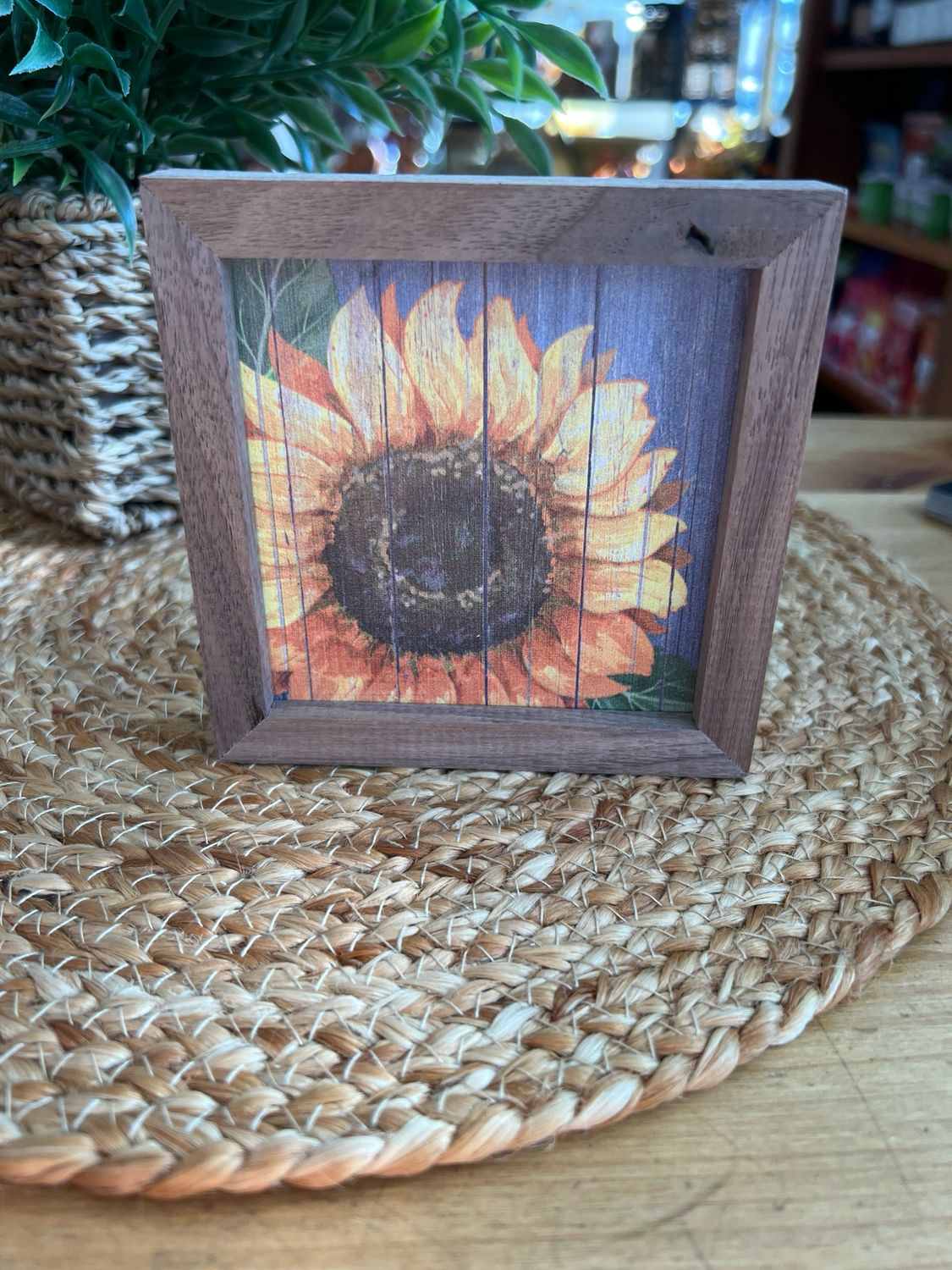 4" Denim Sunflower Framed Art 4" Denim Sunflower Framed Art