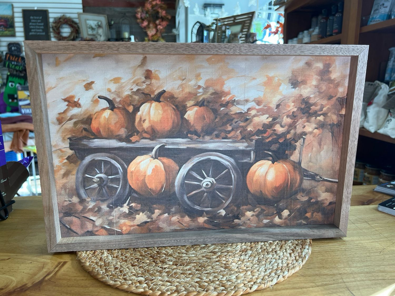 16" x 10" Pumpkin Wagon Framed Print