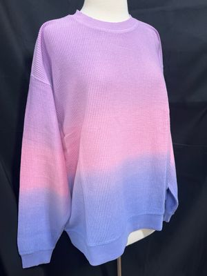 Purple-Pink & Blue Ombre Corded Crew Purple-Pink & Blue Ombre Corded Crew