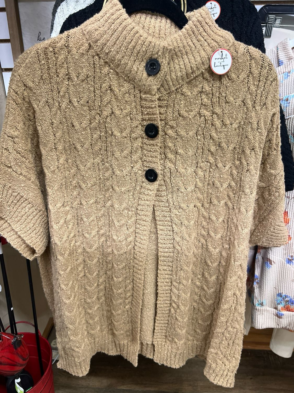 Cable Knit Button Cape Cable Knit Button Cape