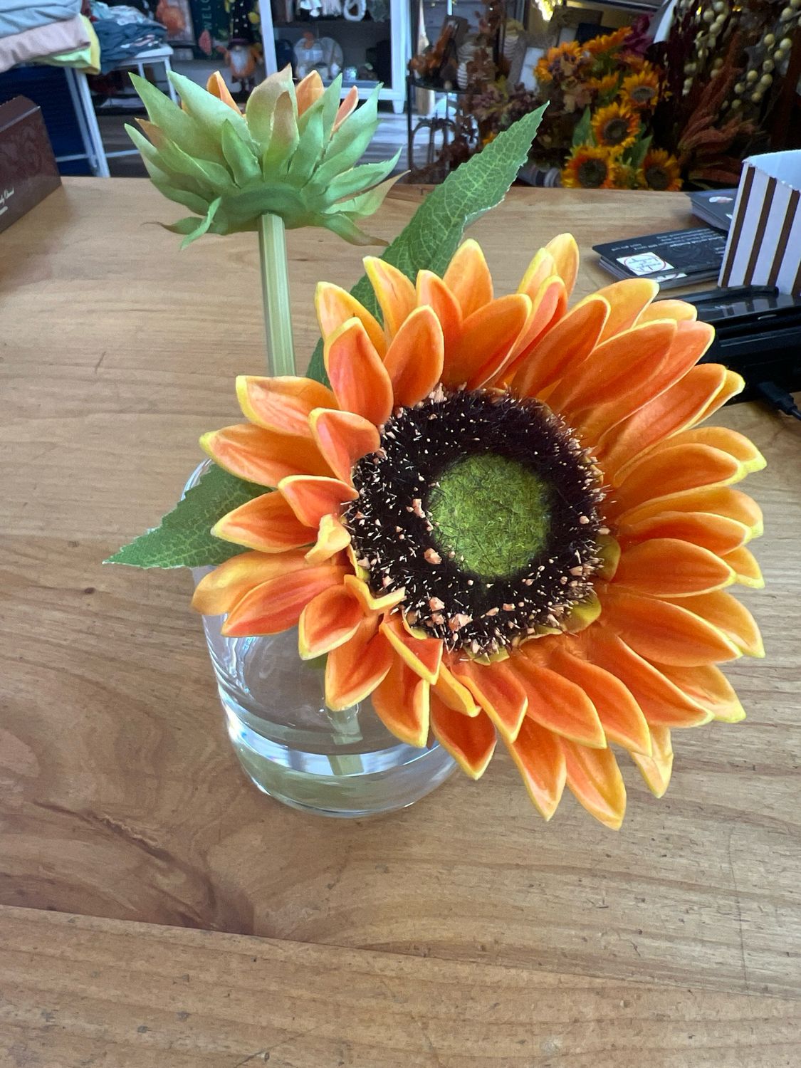 6-1/2" Real Touch Orange Sunflowers 6-1/2" Real Touch Orange Sunflowers