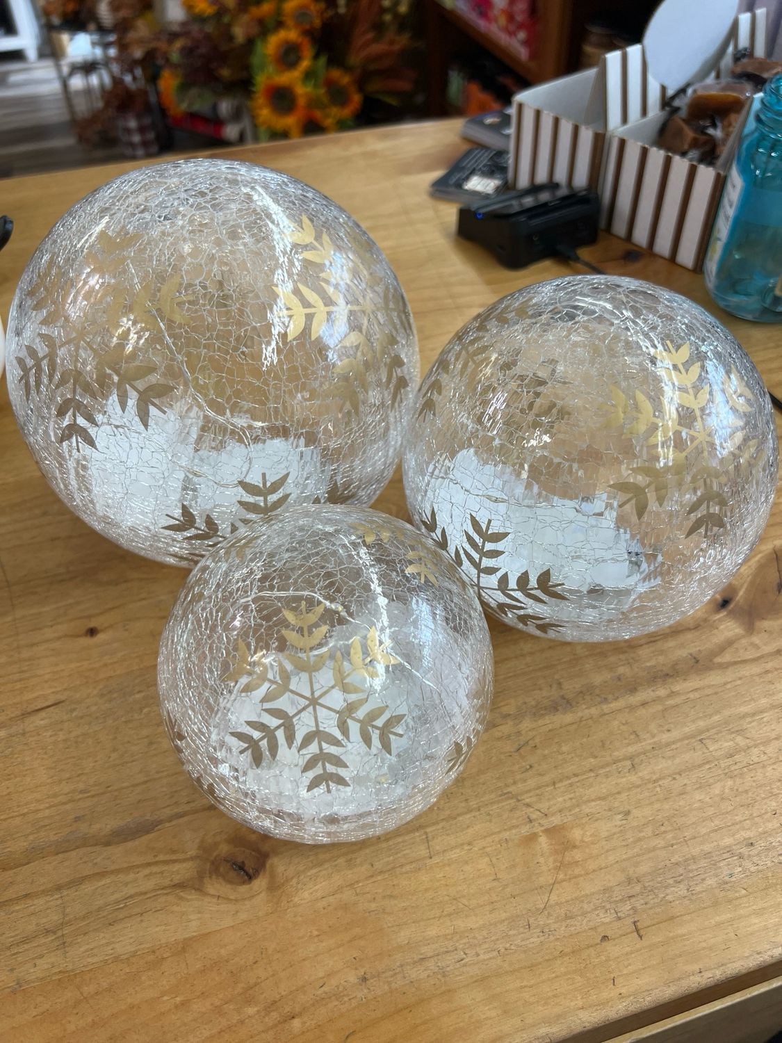 Handpainted Golden Snowflake Orb