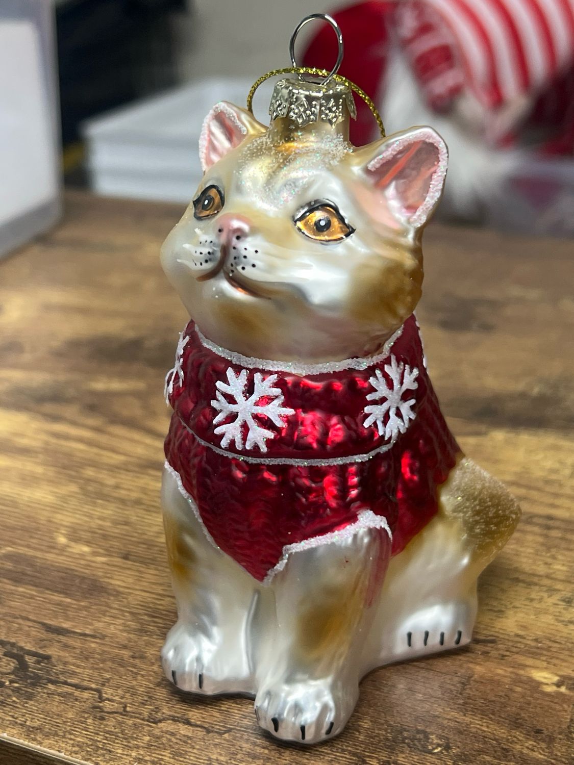 Cat with Sweater Ornament