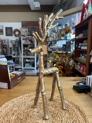 Antique Gold Aluminum Cast Deer