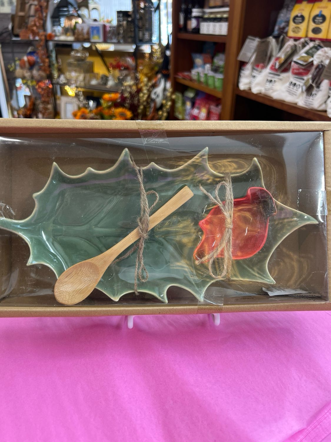 Stoneware Holly Plate &amp; Bowl