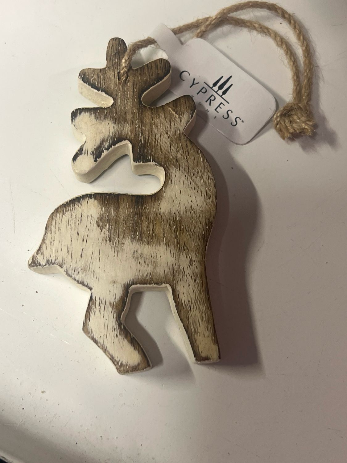 Whitewashed Deer Ornament