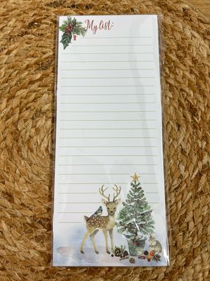 Deer Holiday List Pad