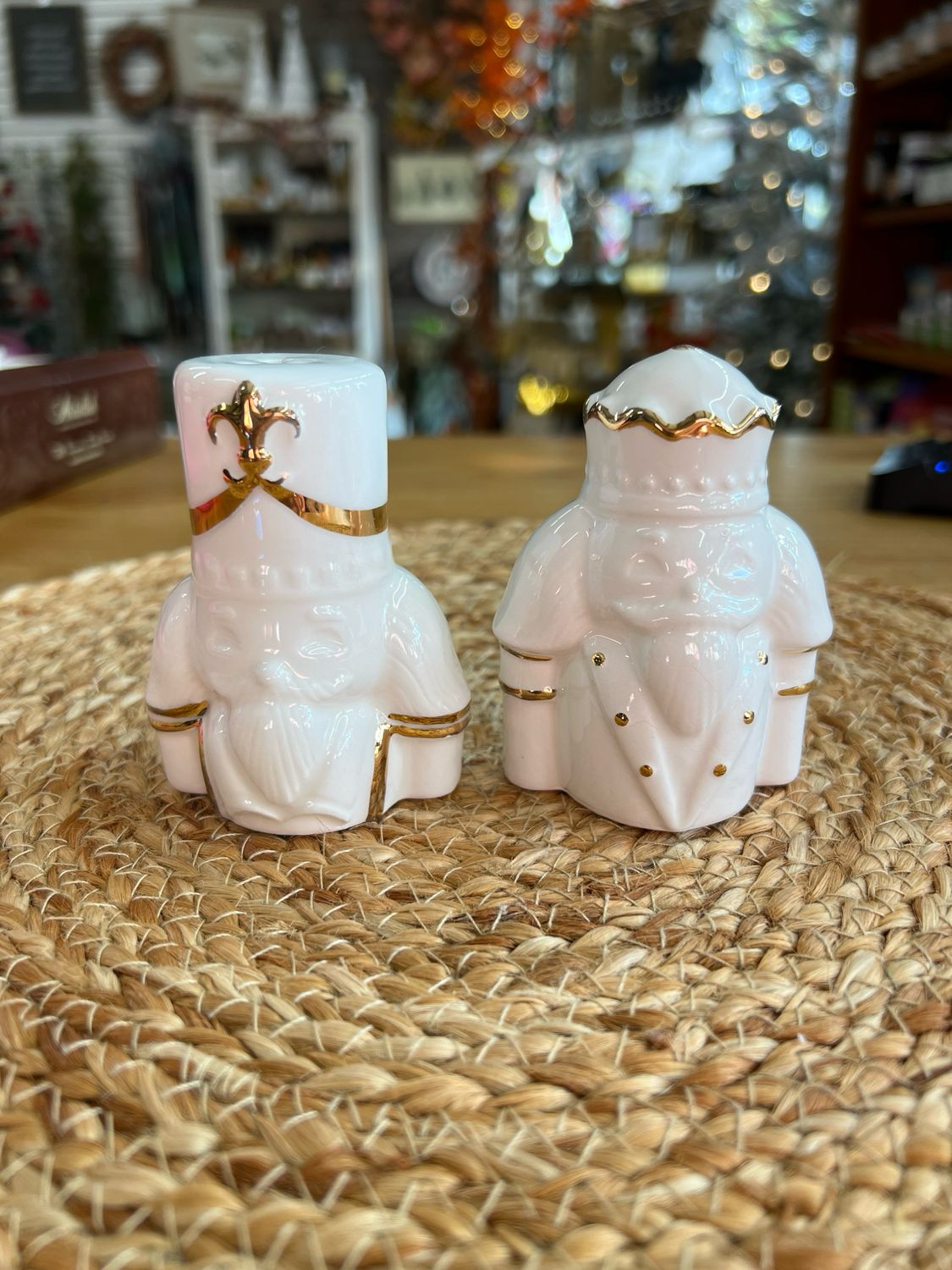 Set of 2 Nutcracker White Salt &amp; Pepper