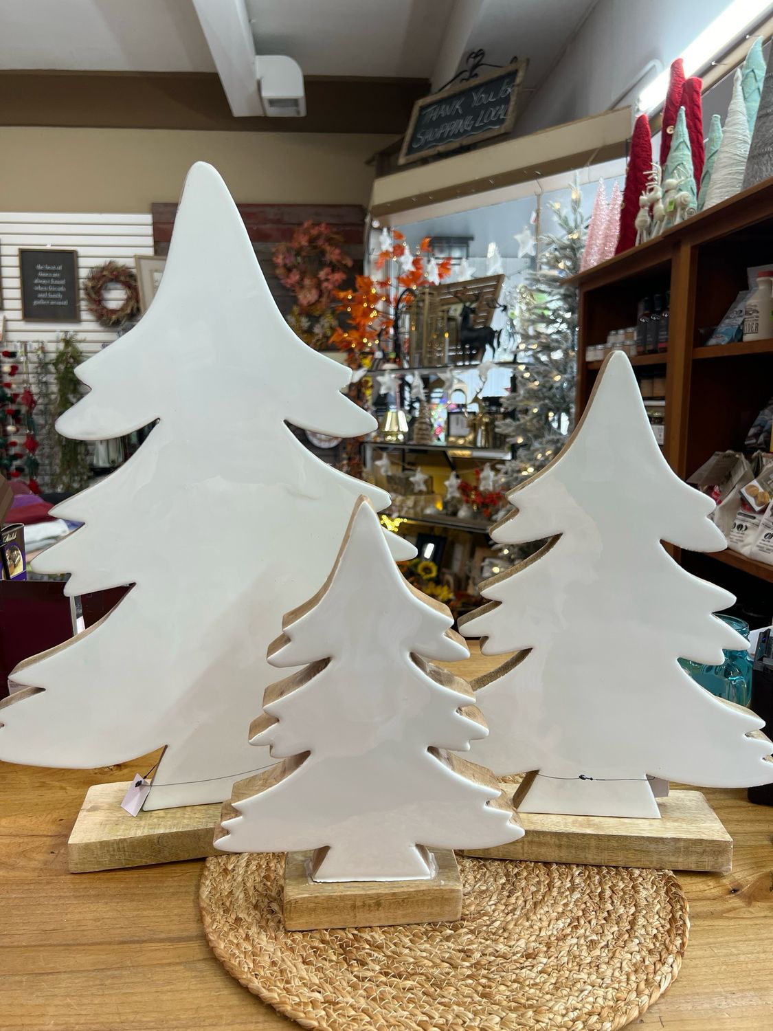 Wood &amp; Enamel Tabletop Trees