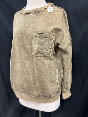 Zenana Iron Washed Top-Tan