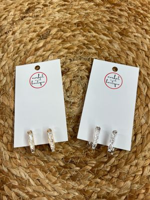 Rhinestone D Hoop Earrings Rhinestone D Hoop Earrings