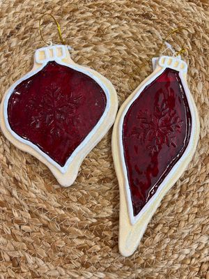Resin Red Clear Ornaments
