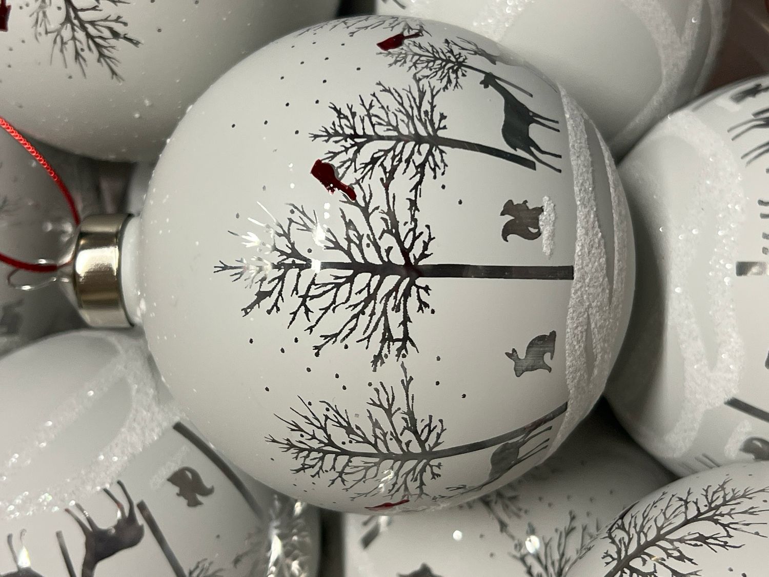 Etched Cardinal & Deer Scene Ornament Etched Cardinal & Deer Scene Ornament