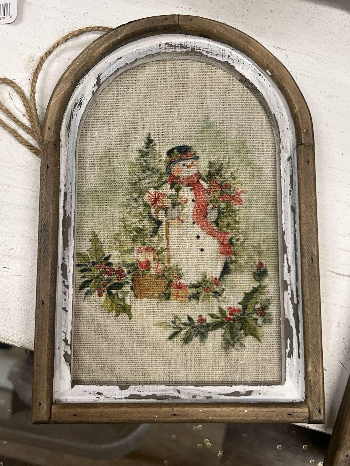 8&quot; Watercolor Snowman Framed Ornament