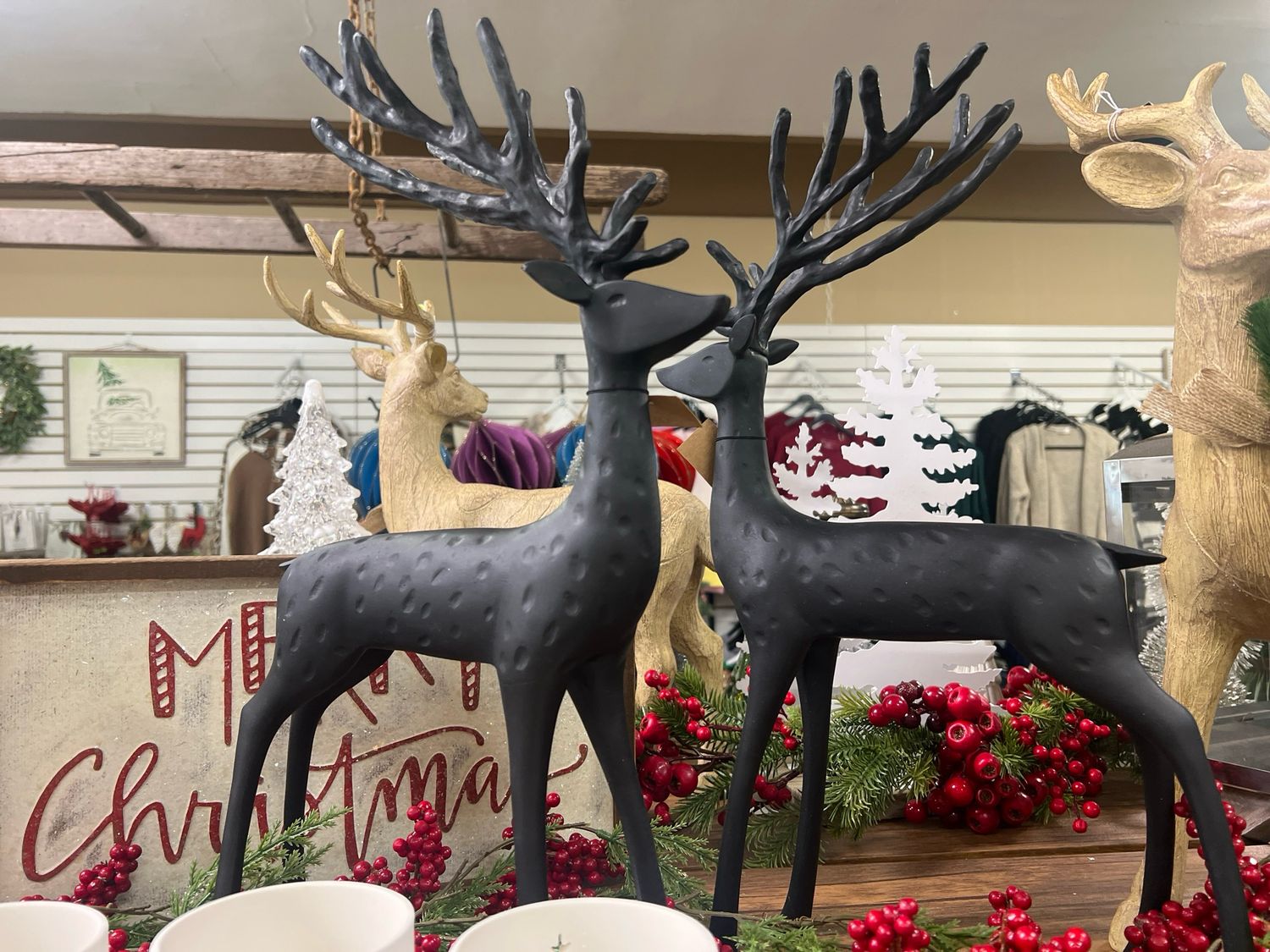 Resin Abstract Deer - Black