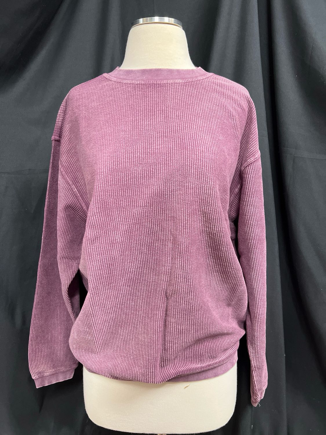 Italian Plum Corded Crew