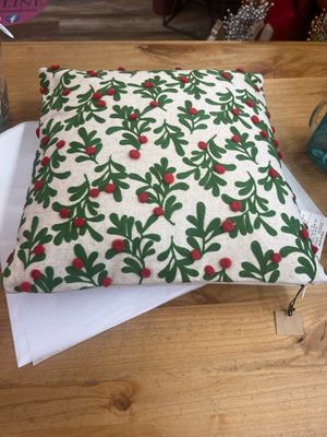 16&quot; Square Cotton Embroidered Pillow Cover